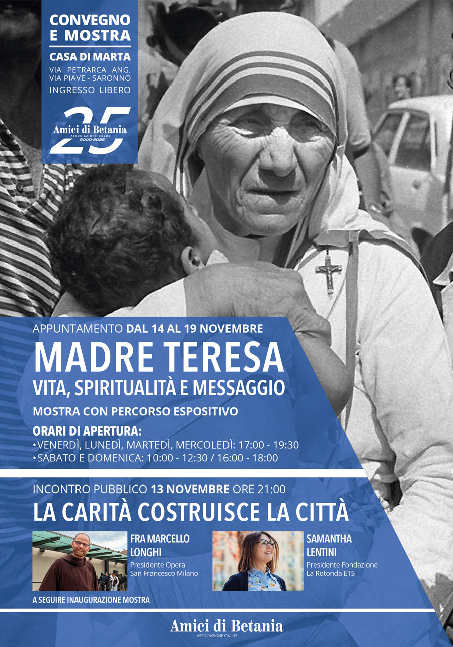 Dal 13 al 19 novembre una mostra su Madre Teresa